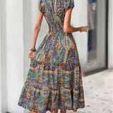 Robe élégante à imprimé vintage