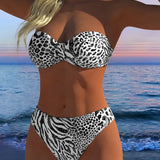 Maillot De Bain Sexy Imprimé Léopard Deux-Pièces