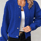 Cardigan boutonné de couleur unie