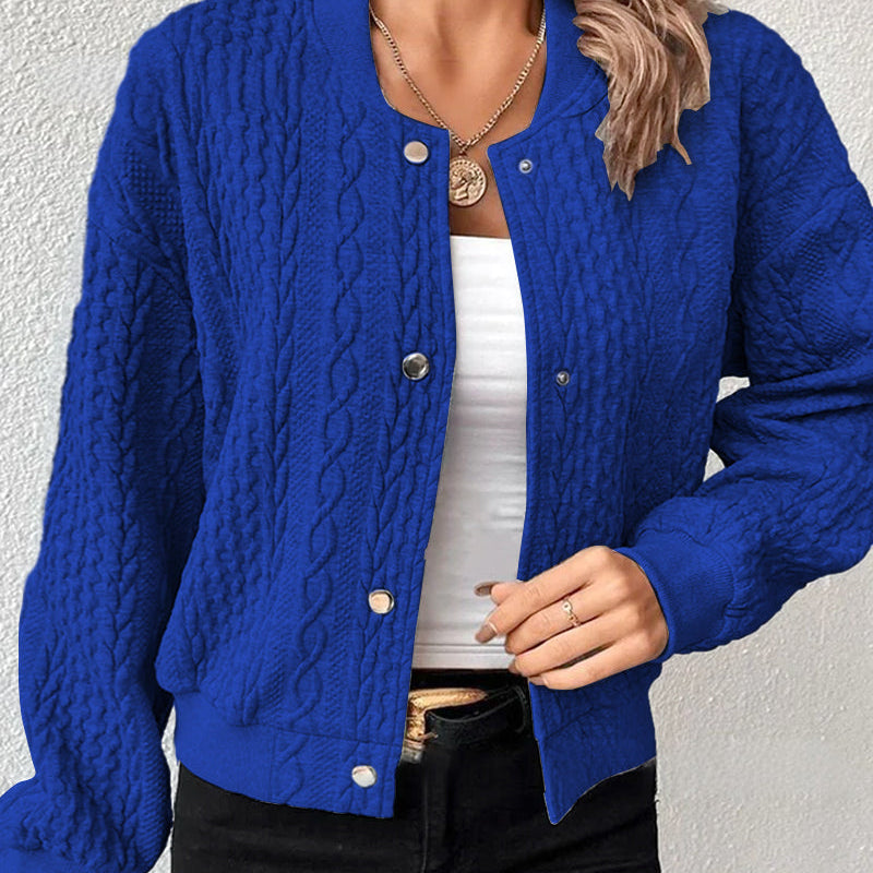 Cardigan boutonné de couleur unie