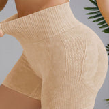 Short taille haute simple de couleur unie