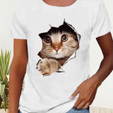 T-shirt avec imprimé chat