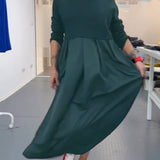 Robe longue décontractée de couleur unie