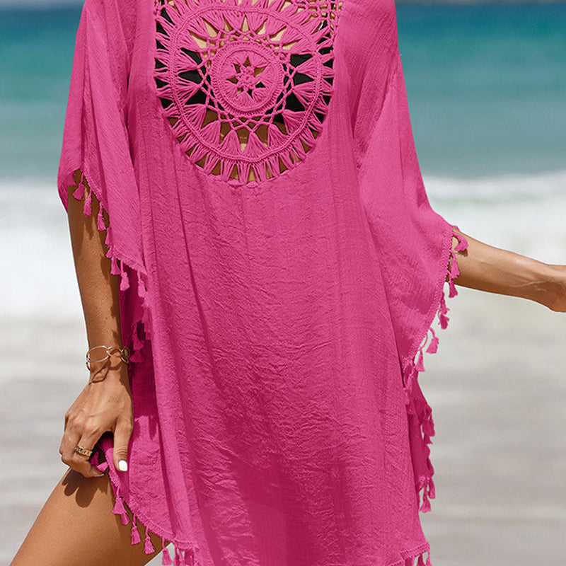 Couverture de plage avec pompons
