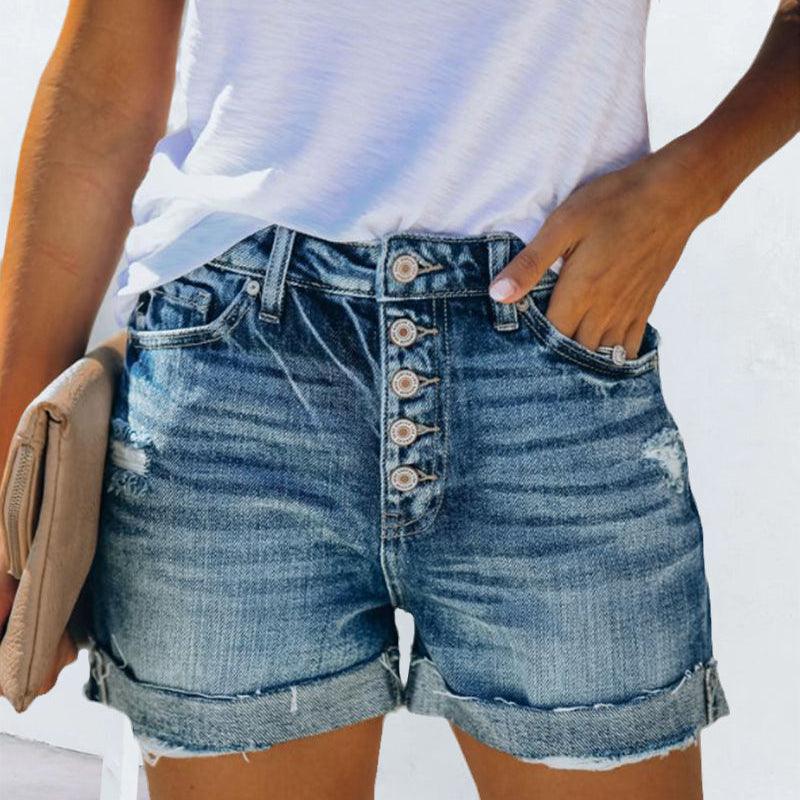 Short en jean taille mi-haute