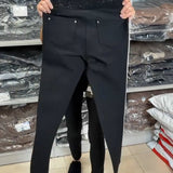 Pantalon Élégant Uni Et Stretch