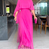 Robe longue à col rond et ligne A