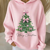 Sweat À Capuche Décontracté Imprimé Noël