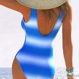 Maillot de bain une pièce tendance dégradé torsadé