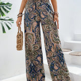 Layah | Pantalon taille haute à imprimé artistique pour femme