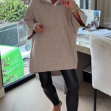 Pull Col Montant Demi-Zip Ample