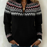 Pull Vintage Demi-Zippé Col