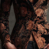 Blazer Sarto Femmes avec Imprimé Floral Noir et Bronze