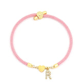 Cœur Initial Charme Lien Branché Bracelet
