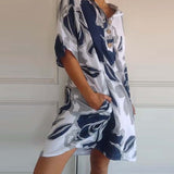 Robe à poches à revers et imprimé floral