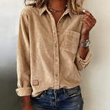 Chemise Tendance Velours Côtelé Revers