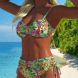 Maillot de Bain en Deux Pièces Accrocheur avec Motif Léopard