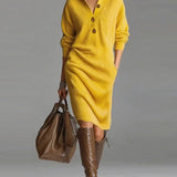 Robe pull décontractée de couleur unie pour l'automne et l'hiver