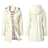 Trench Long Imperméable À Capuche Pour Femme