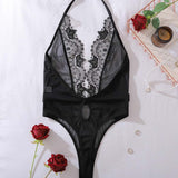 Lingerie Une-Pièce Transparente Dos Nu Avec Découpes