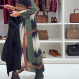 Robe Tendance Imprimée À Col Rond Et Manches Longues
