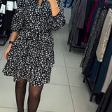 Robe découpée imprimée élégante