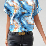 T-shirt Col Rond Imprimé Marbre