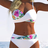 Bikini Bralette Style Imprimé Contrasté