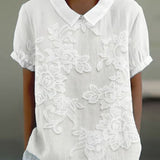Blouse Avec Col Imprimé Uni