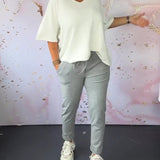 Pantalon décontracté de couleur unie avec cordon de serrage et poche