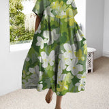 Robe ample imprimée à manches courtes