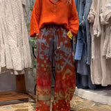 Pantalon ample ample à poches imprimées