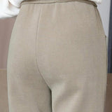 Pantalon Taille Haute Chaud avec Doublure en Laine