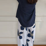 Ensemble Col Rond Décontracté Pantalon Imprimé