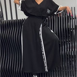 Costume Col V Irrégulier Pantalon Ample
