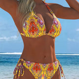 Bikini Coloré Licou Impression