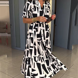 Robe à imprimé géométrique et coupe ample