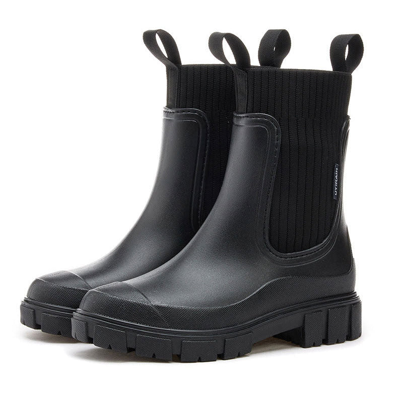 ☔️Bottes Imperméable Anti-Dérapant Semelle Épaisse Mi-Mollet