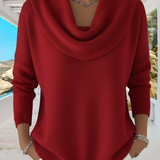 Pull Uni Col en Pile Pullover