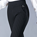 Pantalon taille haute décontracté avec poches
