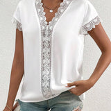 T-Shirt Dentelle Creux Uni