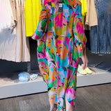 Robe à impression colorée et poches
