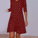 Robe col V imprimé losanges