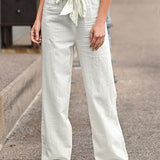 Pantalon à jambes droites et taille élastique