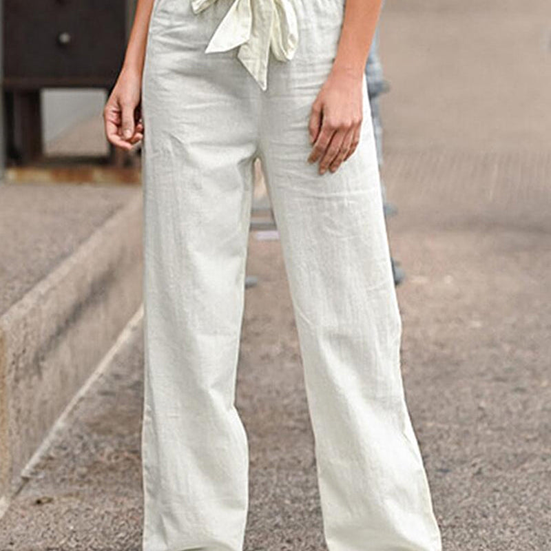Pantalon à jambes droites et taille élastique