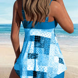 Tankini Deux Pièces Imprimé Boxer