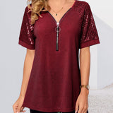T-shirt à sequins et manches courtes