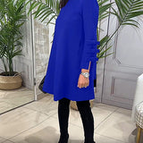 Robe décontractée au genou avec manches longues