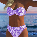 Maillot De Bain Sexy Imprimé Léopard Deux-Pièces