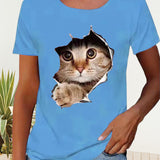 T-shirt avec imprimé chat